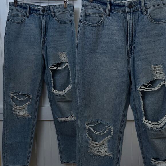 HIDDEN Distressed High Rise Boyfriend Jeans Straight Leg Light Wash Women's 27 - Picture 1 of 12